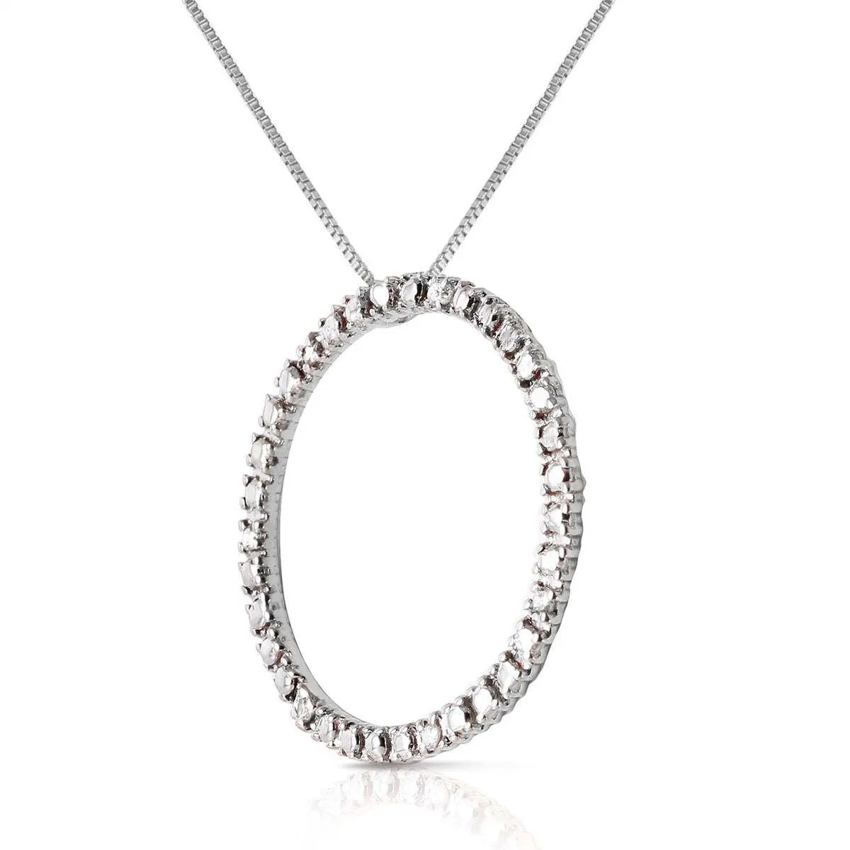 0.1 Carat 14K Solid White Gold Beloved Is Everywhere Diamond Necklace