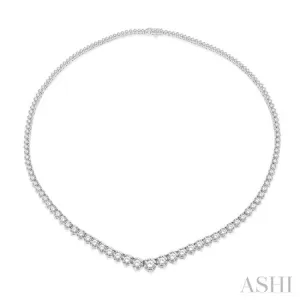 15 ctw Riviera Round Cut Diamond Necklace in 14K White Gold