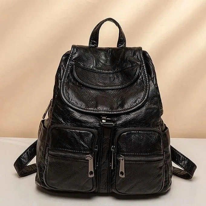 2158 - Women's Cool Backpacks  - Soft Leather Shoulder Bag