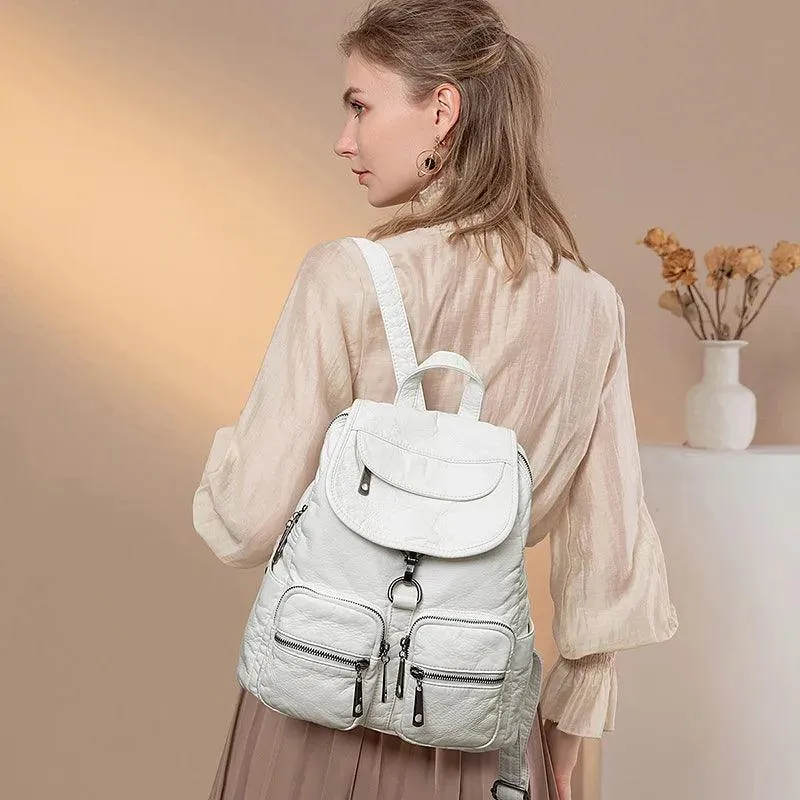 2158 - Women's Cool Backpacks  - Soft Leather Shoulder Bag