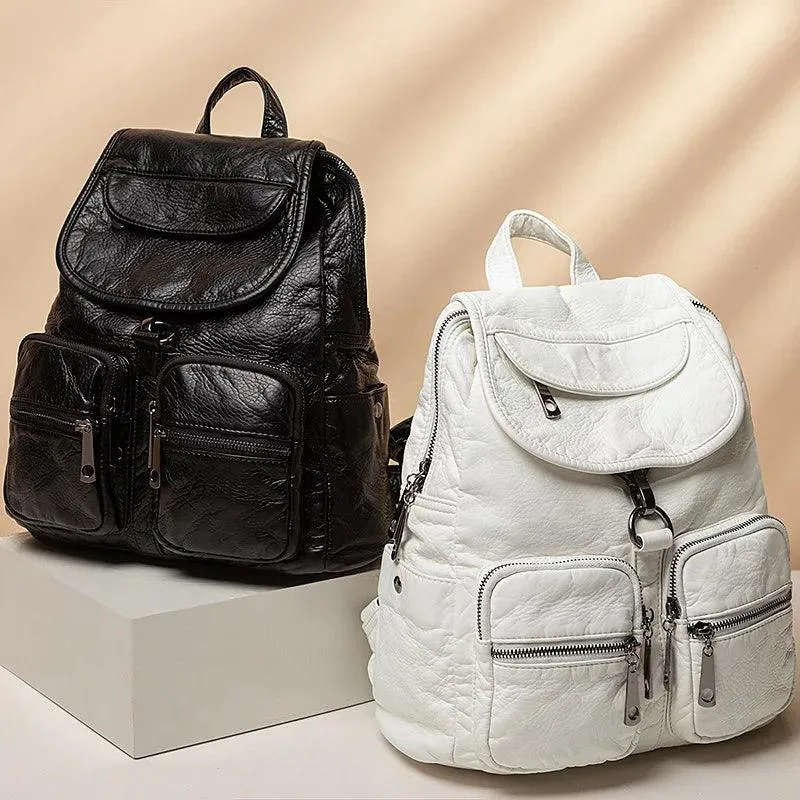 2158 - Women's Cool Backpacks  - Soft Leather Shoulder Bag