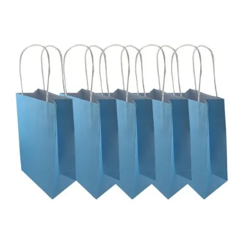 5pk Pastel Blue Paper Party Gift Bags