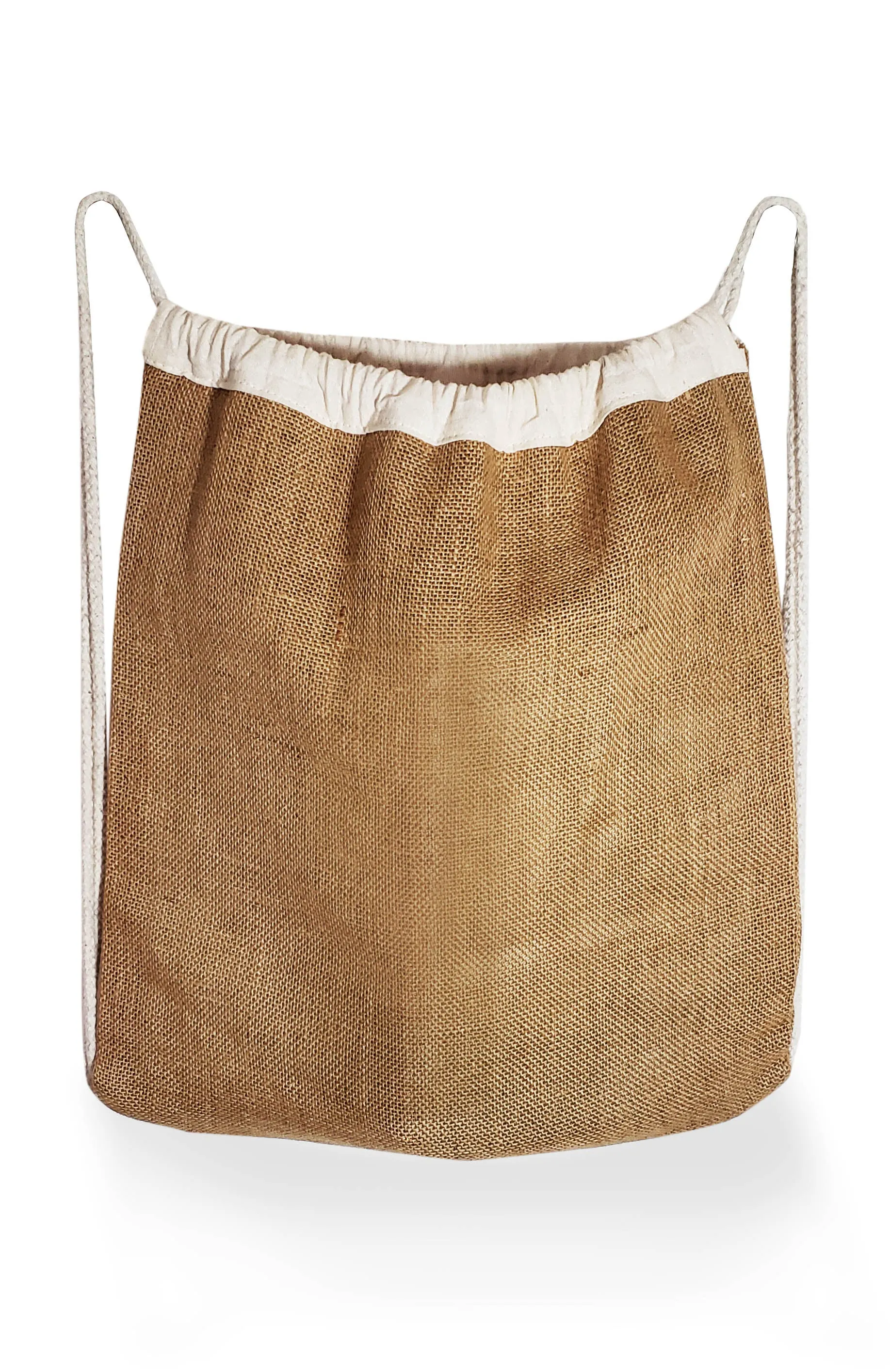 6 ct Jute Drawstring Bags / Natural Burlap Backpacks - By Bundle