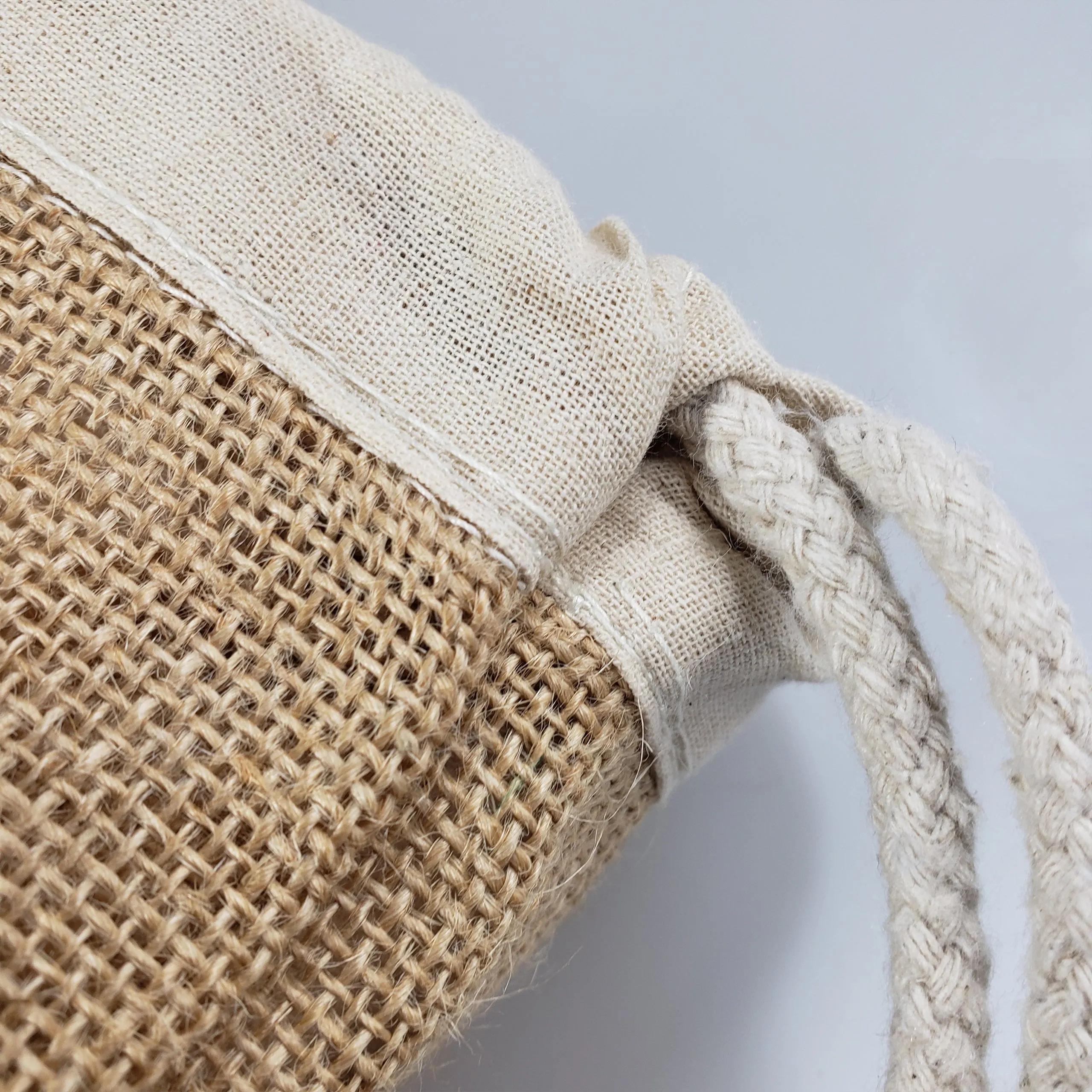 6 ct Jute Drawstring Bags / Natural Burlap Backpacks - By Bundle