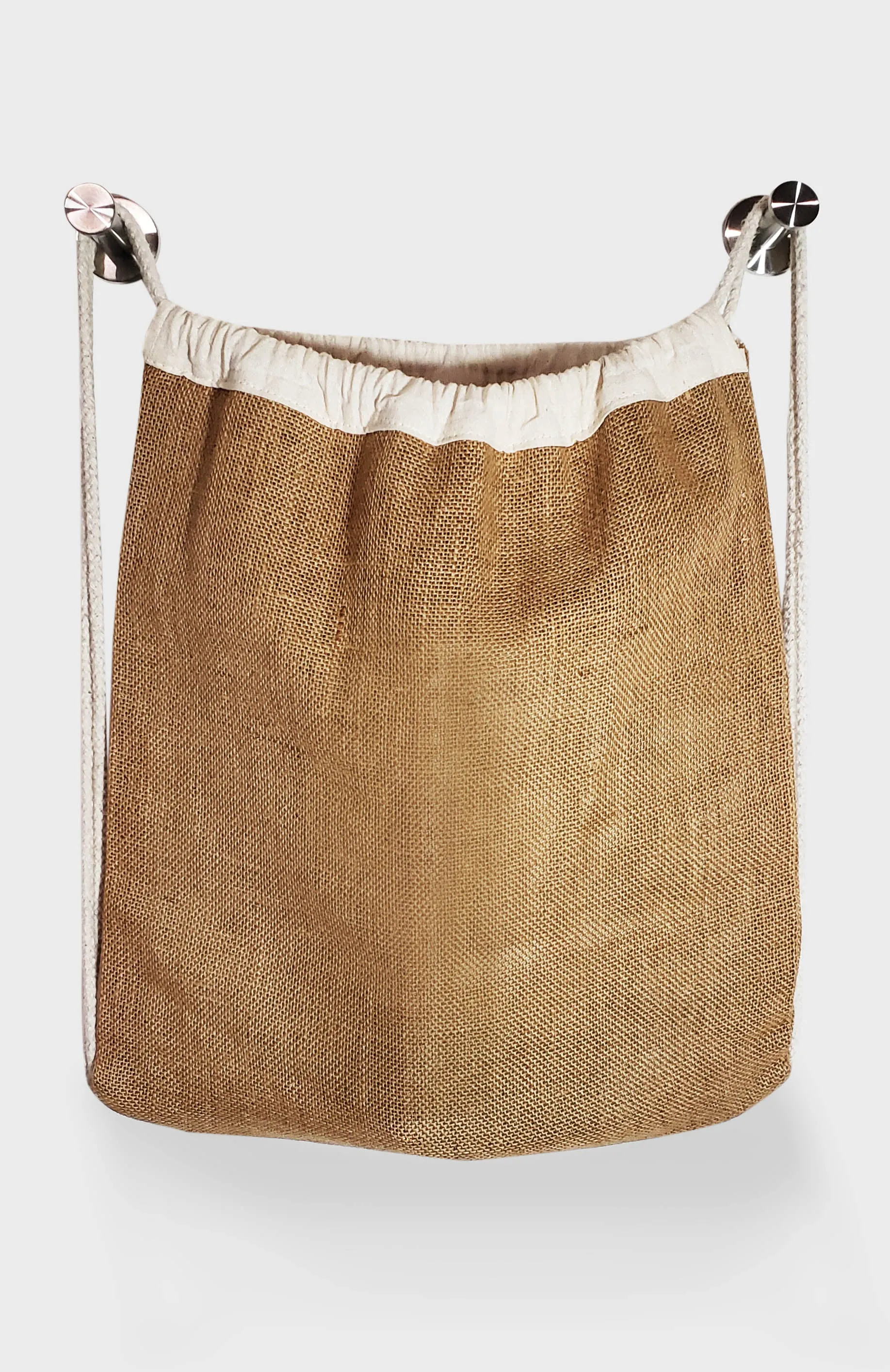 6 ct Jute Drawstring Bags / Natural Burlap Backpacks - By Bundle