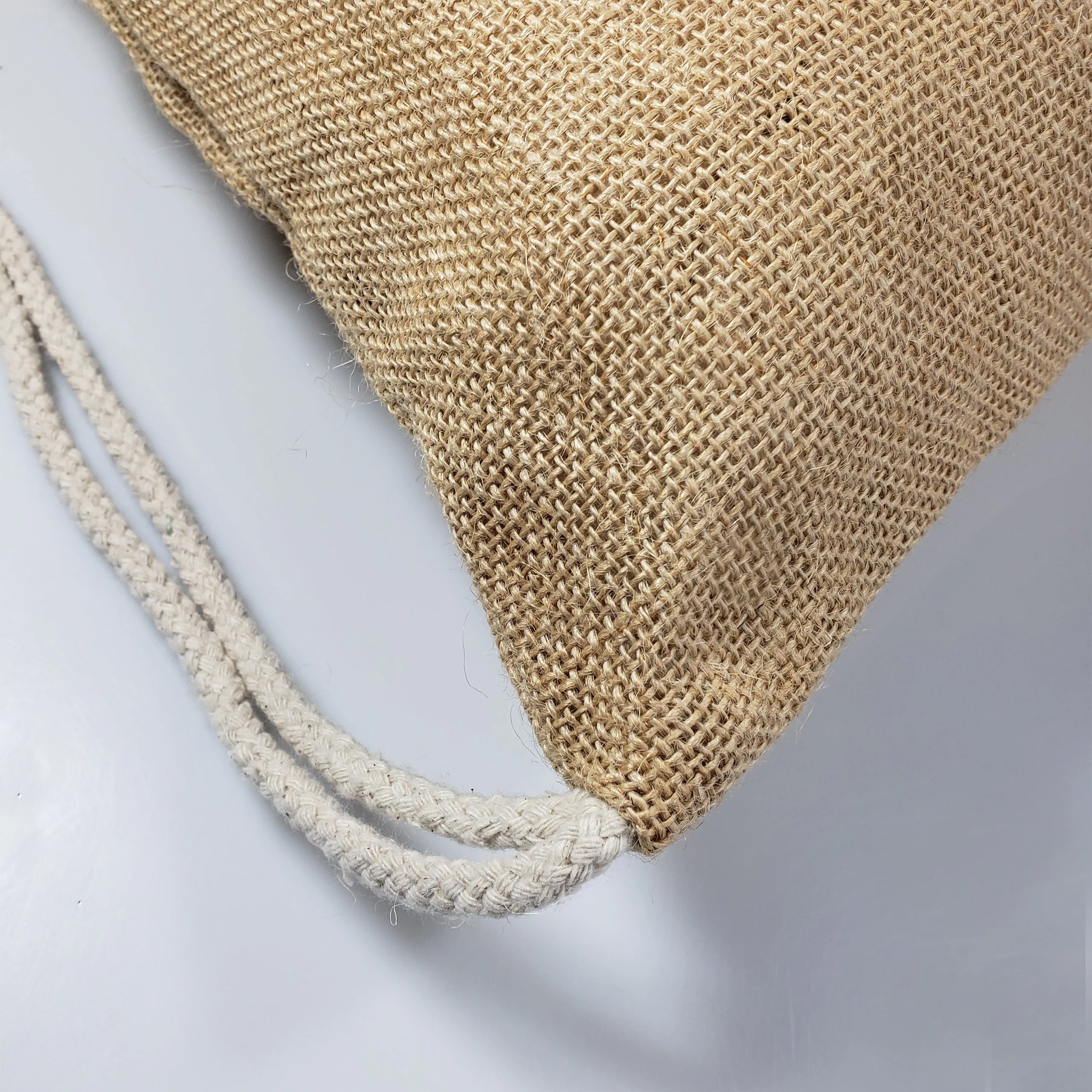 6 ct Jute Drawstring Bags / Natural Burlap Backpacks - By Bundle