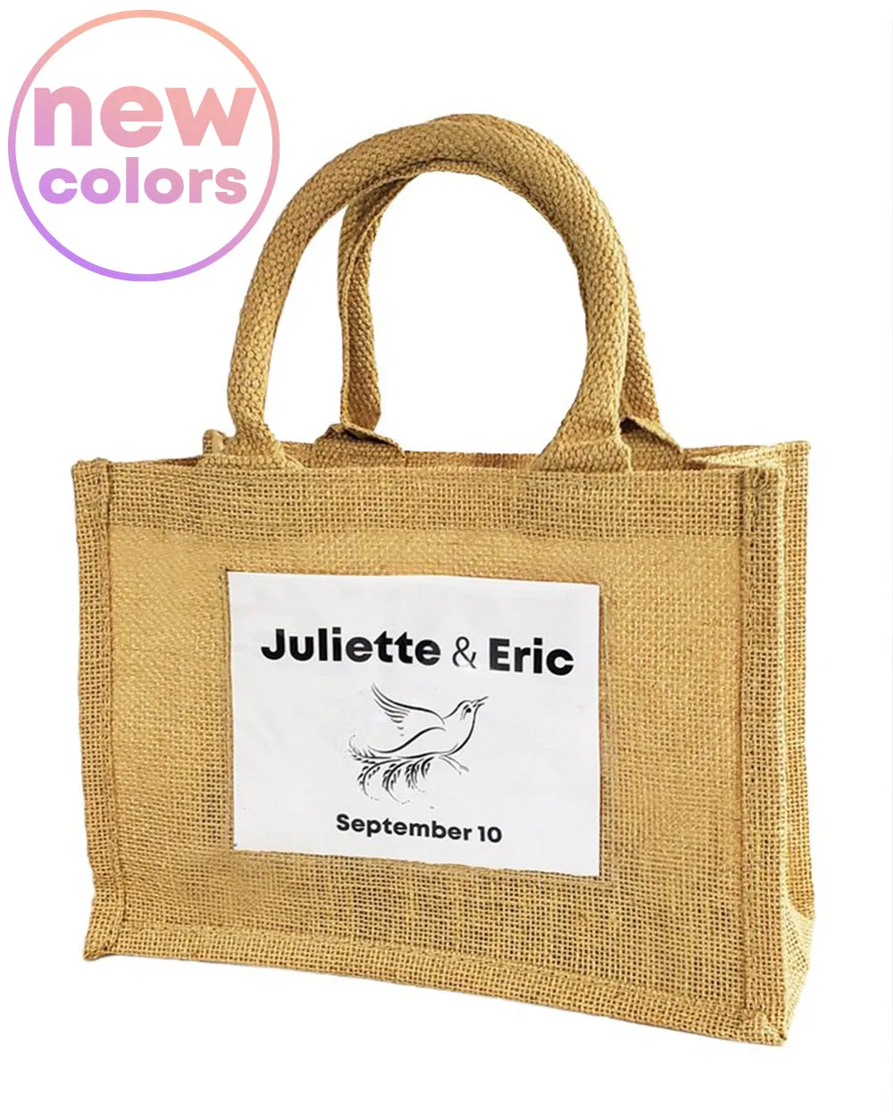 6 ct Rustic Wedding Favor Burlap Bags / Promotional Jute Totes - By Bundle