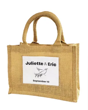 6 ct Rustic Wedding Favor Burlap Bags / Promotional Jute Totes - By Bundle