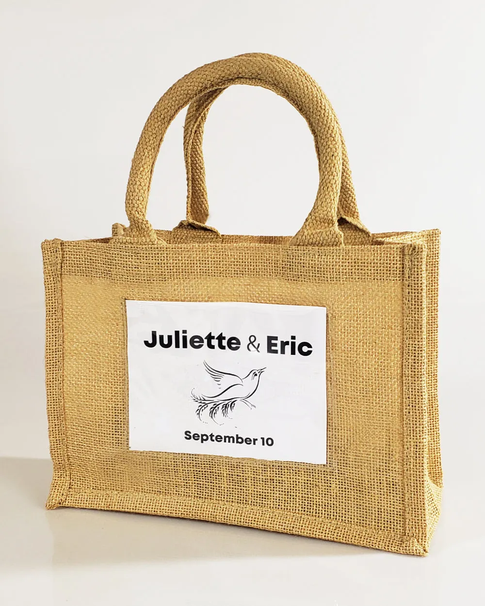 6 ct Rustic Wedding Favor Burlap Bags / Promotional Jute Totes - By Bundle