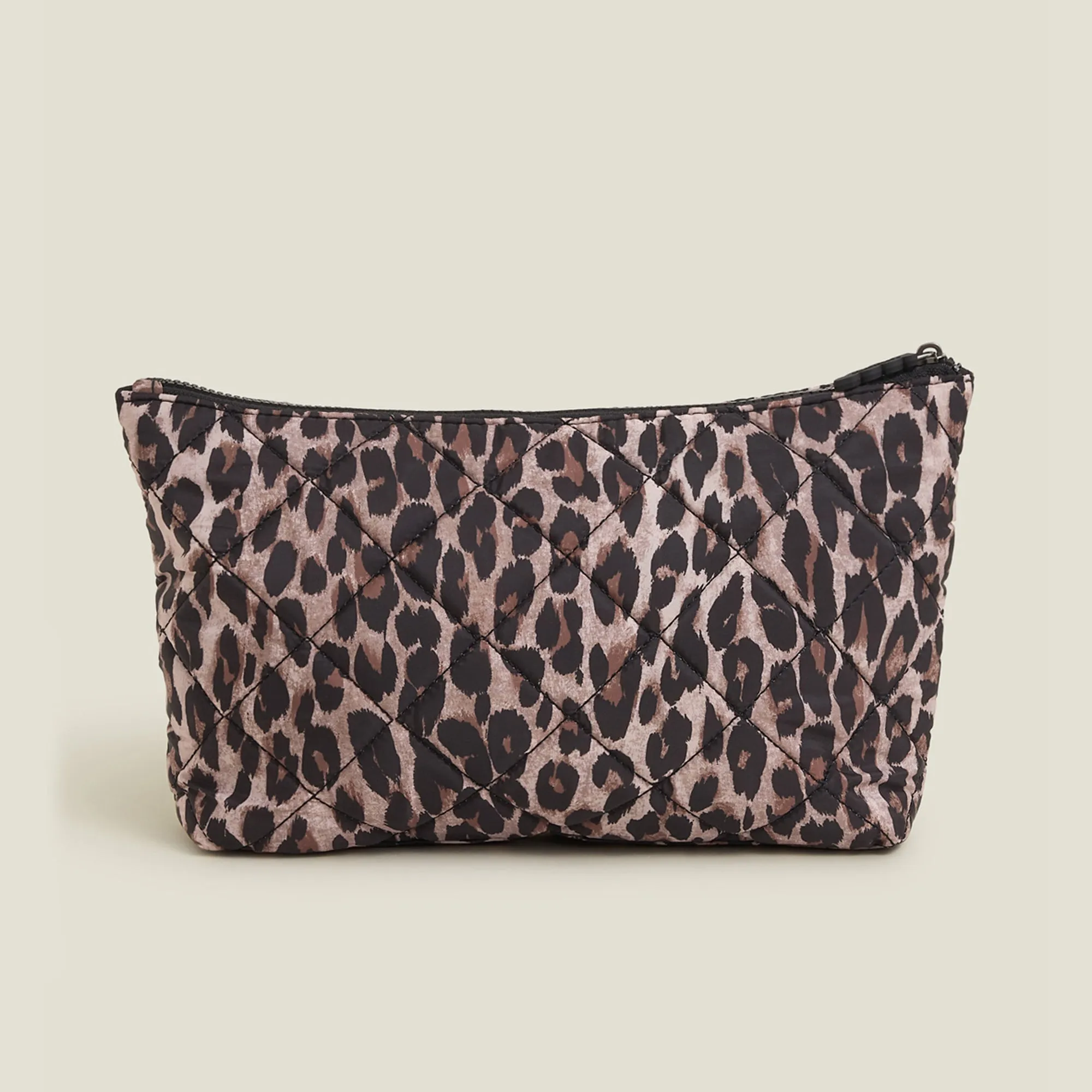 Accessorize London Women's Quilted Leopard Print Wash Bag