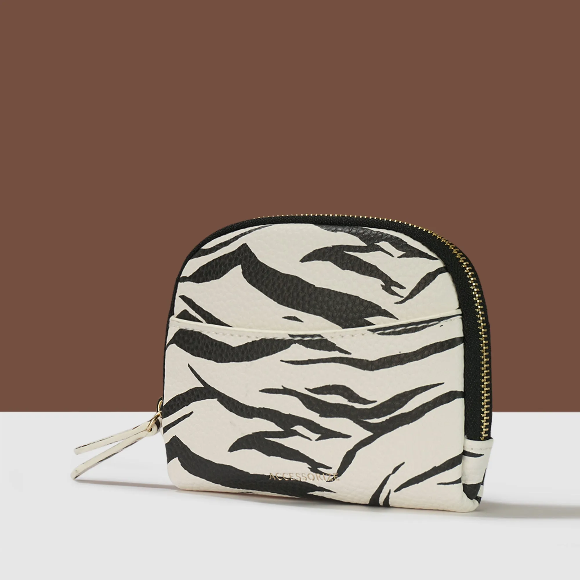 Accessorize London Women's White Zebra Print Coin Purse