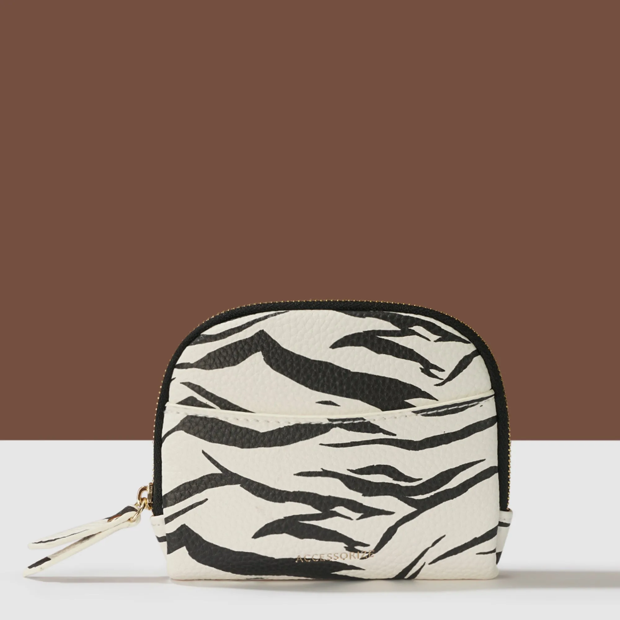 Accessorize London Women's White Zebra Print Coin Purse