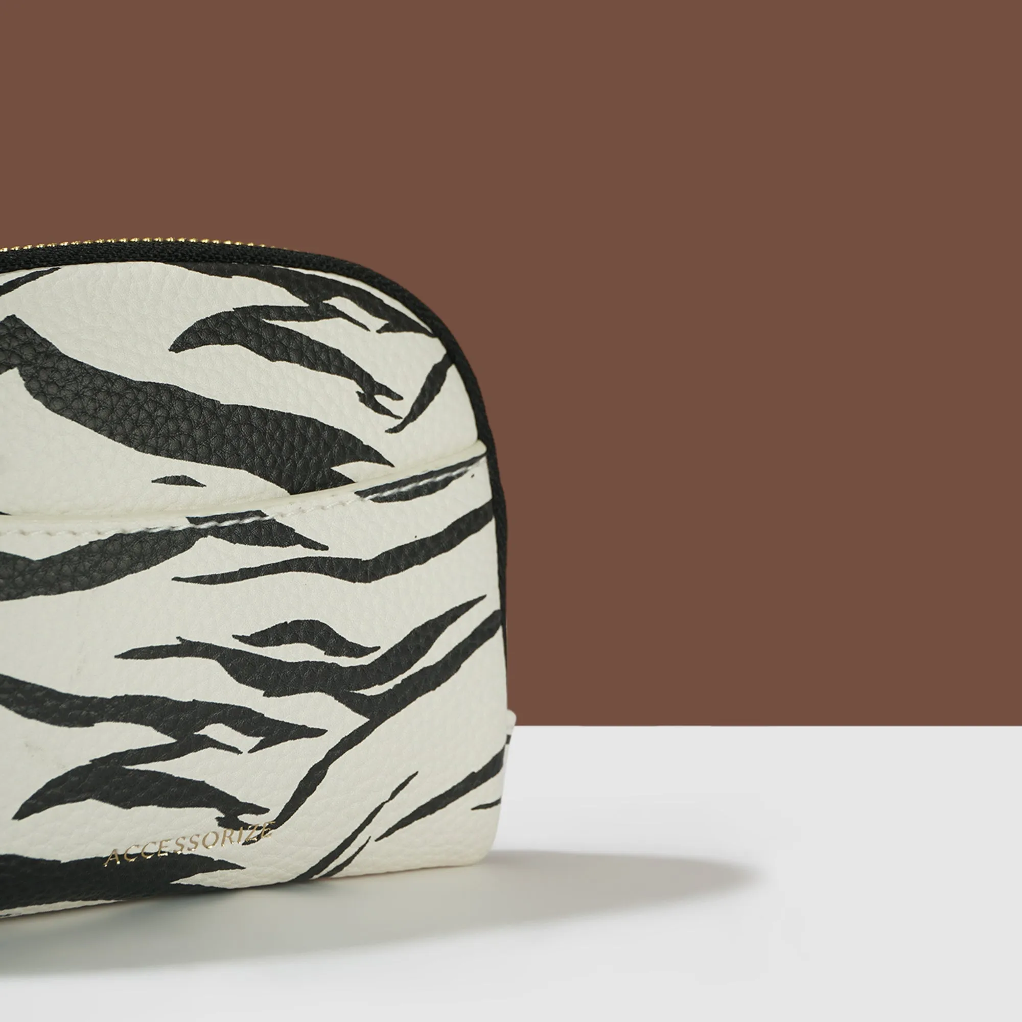 Accessorize London Women's White Zebra Print Coin Purse