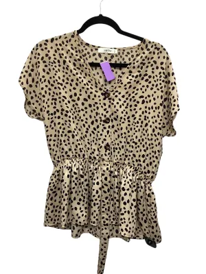 Animal Print Top Short Sleeve Clothes Mentor, Size L