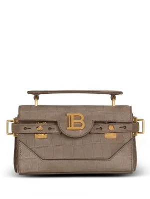 Balmain B-Buzz 19 bag in crocodile-embossed leather