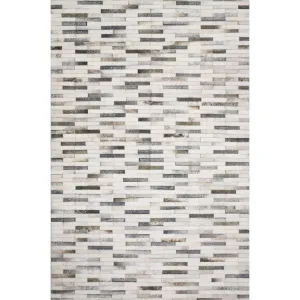 Broken Stripes Design Handmade Patchwork Cowhide Rug