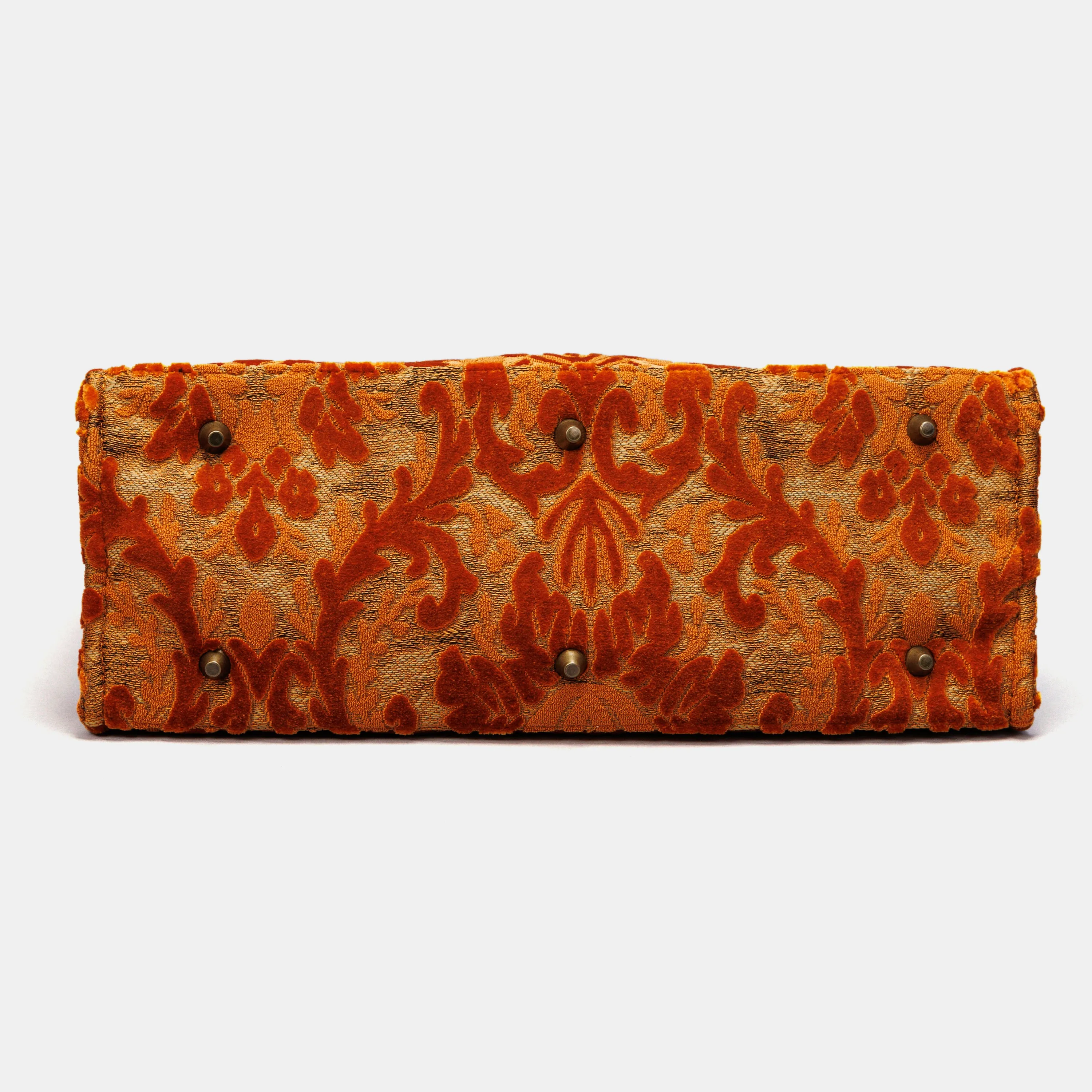 Burnout Velvet Orange Laptop Work Tote