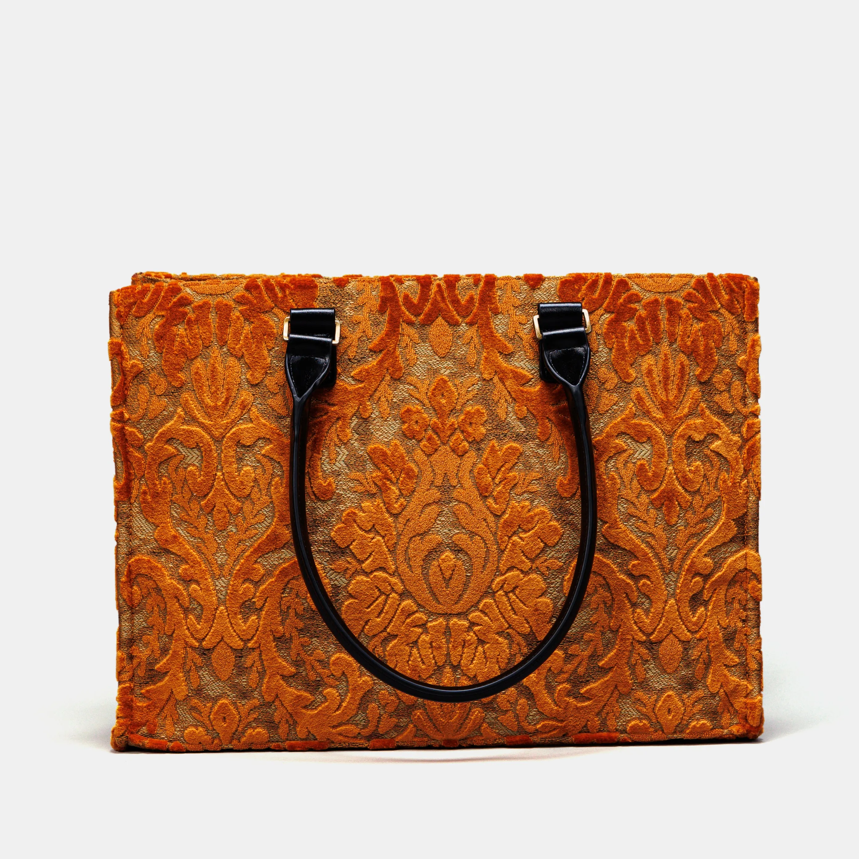 Burnout Velvet Orange Laptop Work Tote