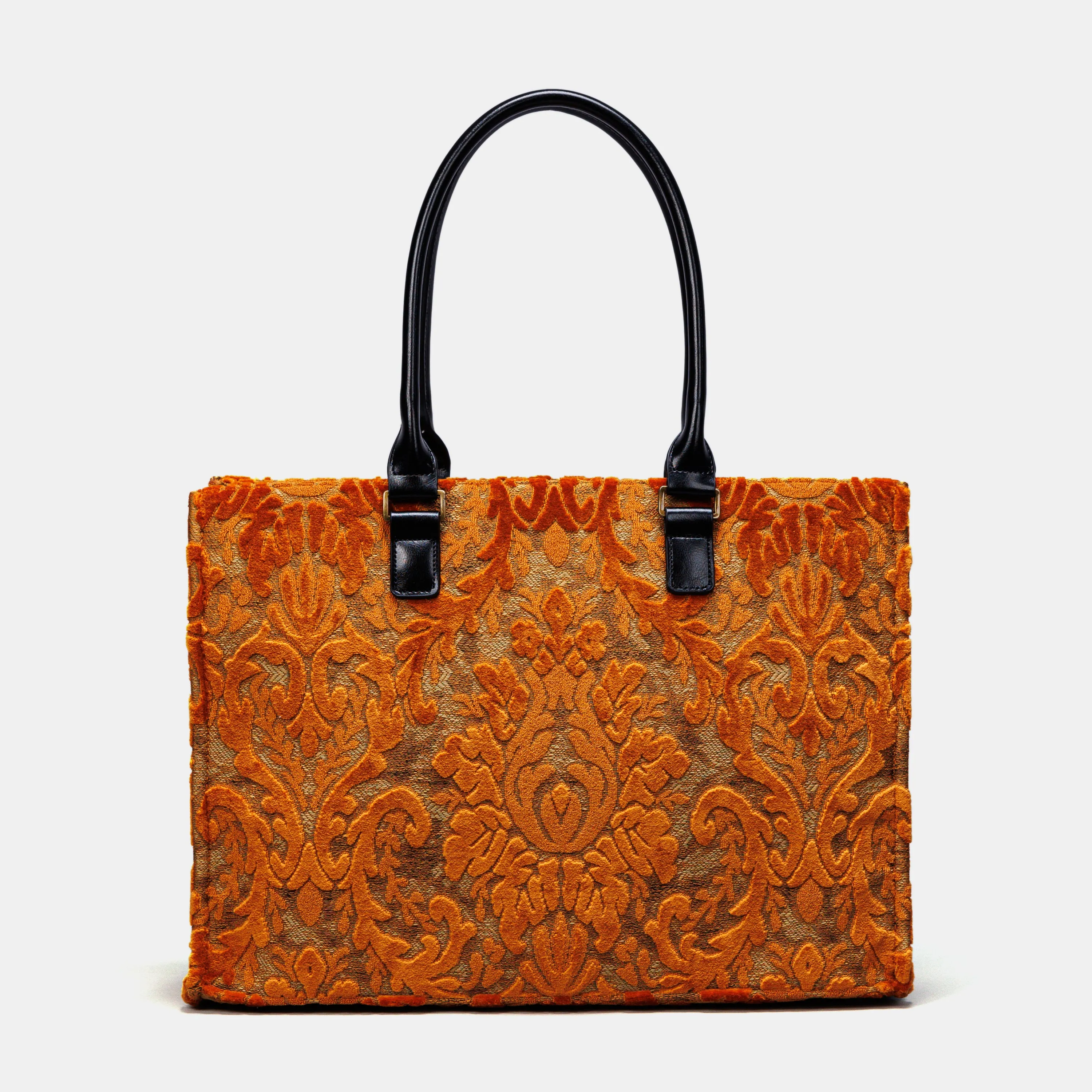 Burnout Velvet Orange Laptop Work Tote