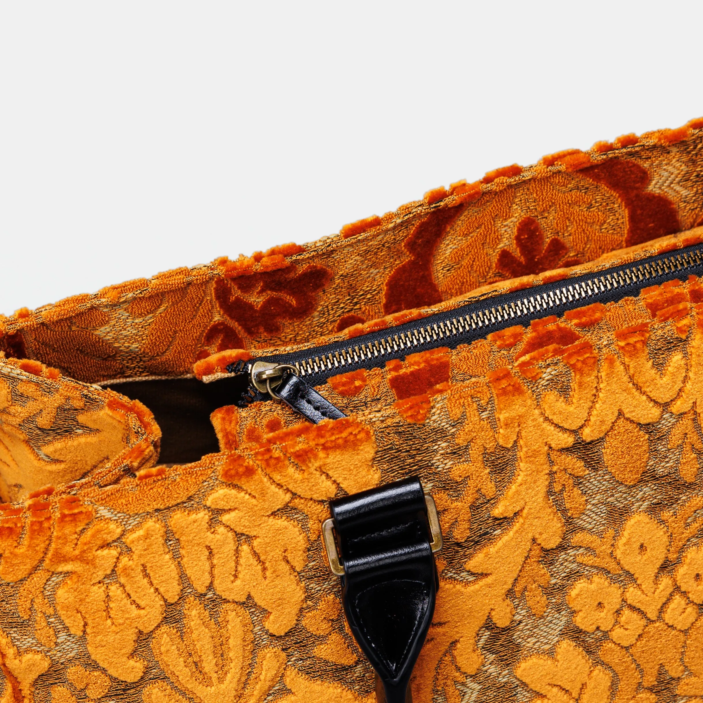 Burnout Velvet Orange Laptop Work Tote