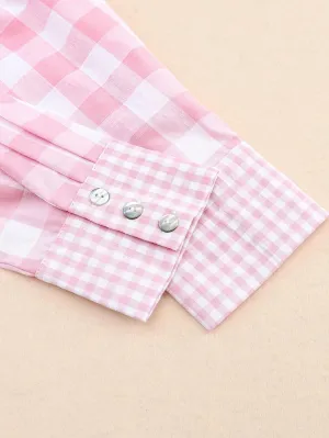 Button-Down Pink Checkered Shirt