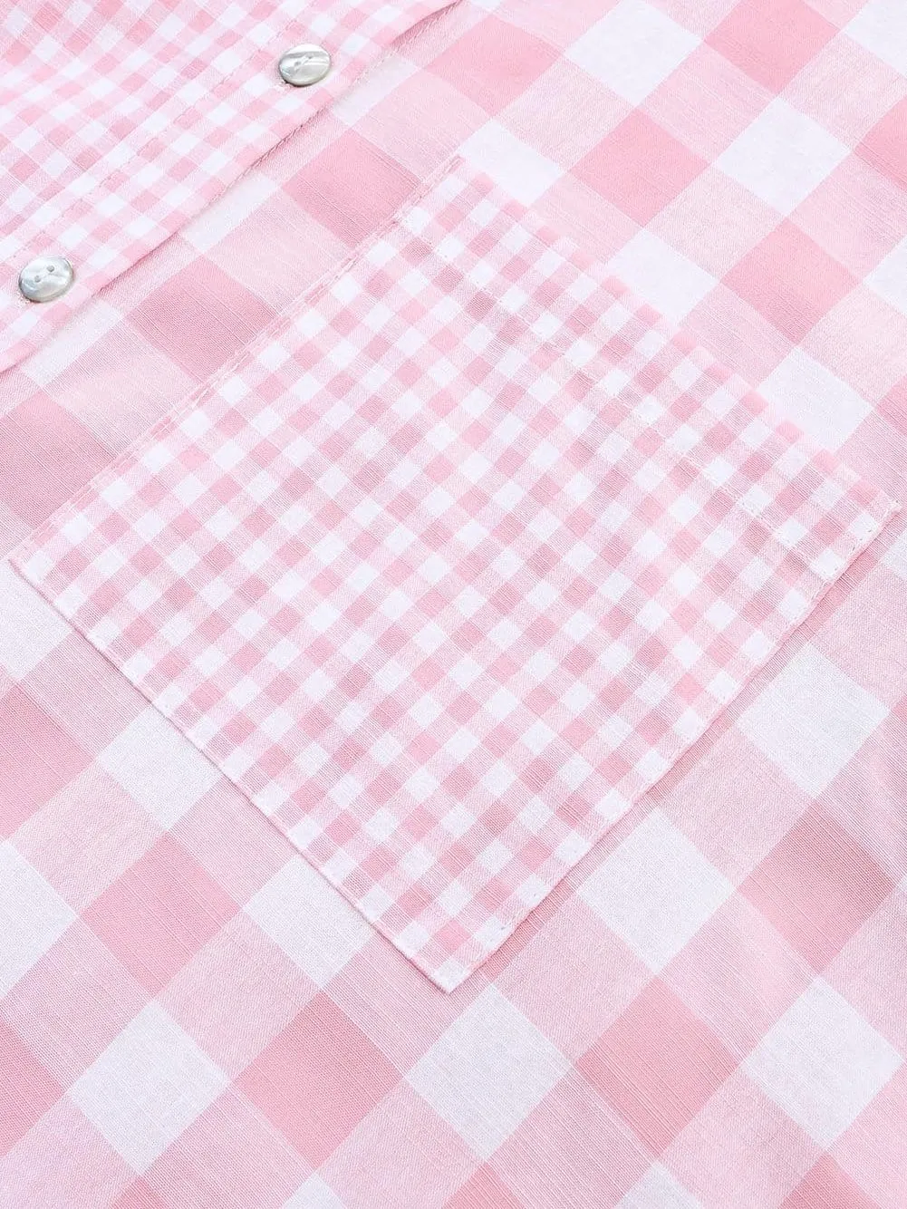 Button-Down Pink Checkered Shirt