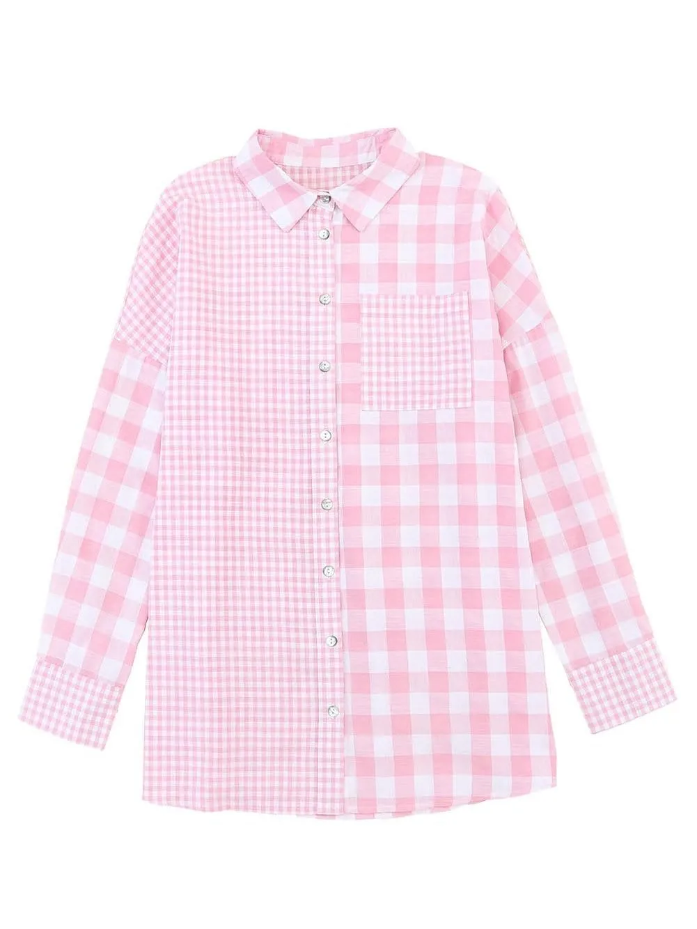 Casual Pink Gingham Top