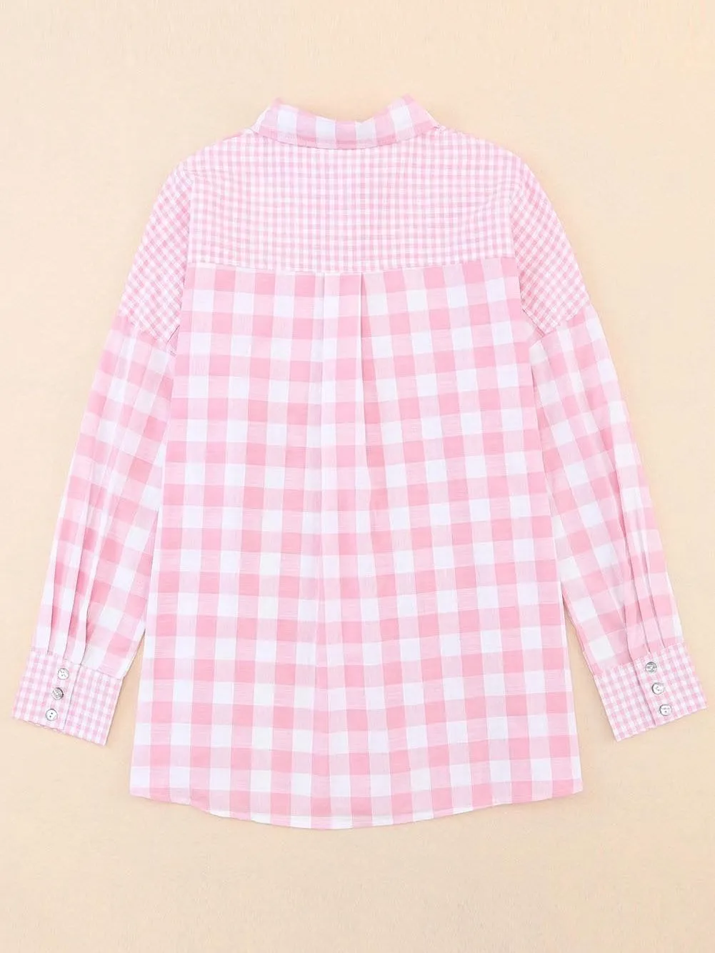 Casual Pink Gingham Top