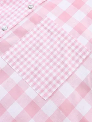 Casual Pink Gingham Top