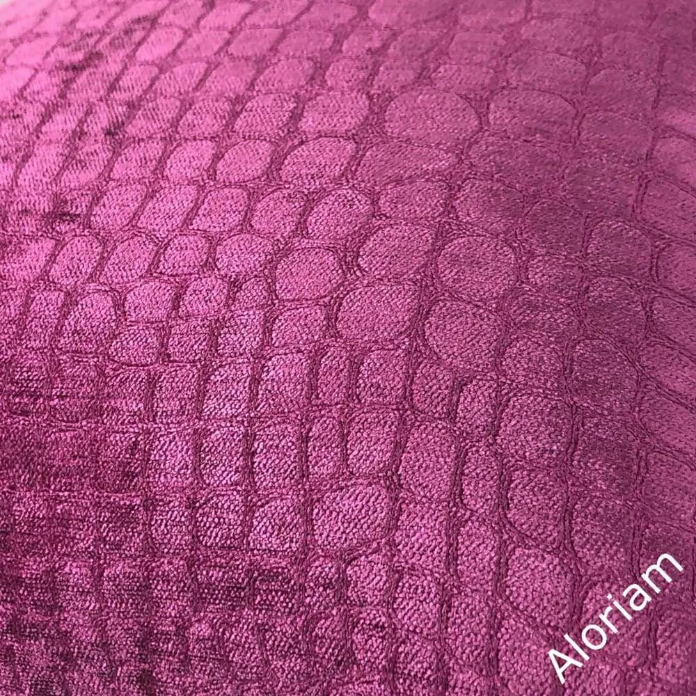 (CLEARANCE) Fuchsia Pink Crocodile Alligator Faux Reptile Pattern Pillow Cover