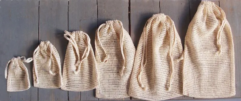 Closeout Eco-Friendly Value Cotton Net Bags (Pack of 12)