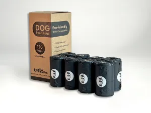 Compostable & Biodegradable Dog Poop Bags (8 rolls - 120 bags)