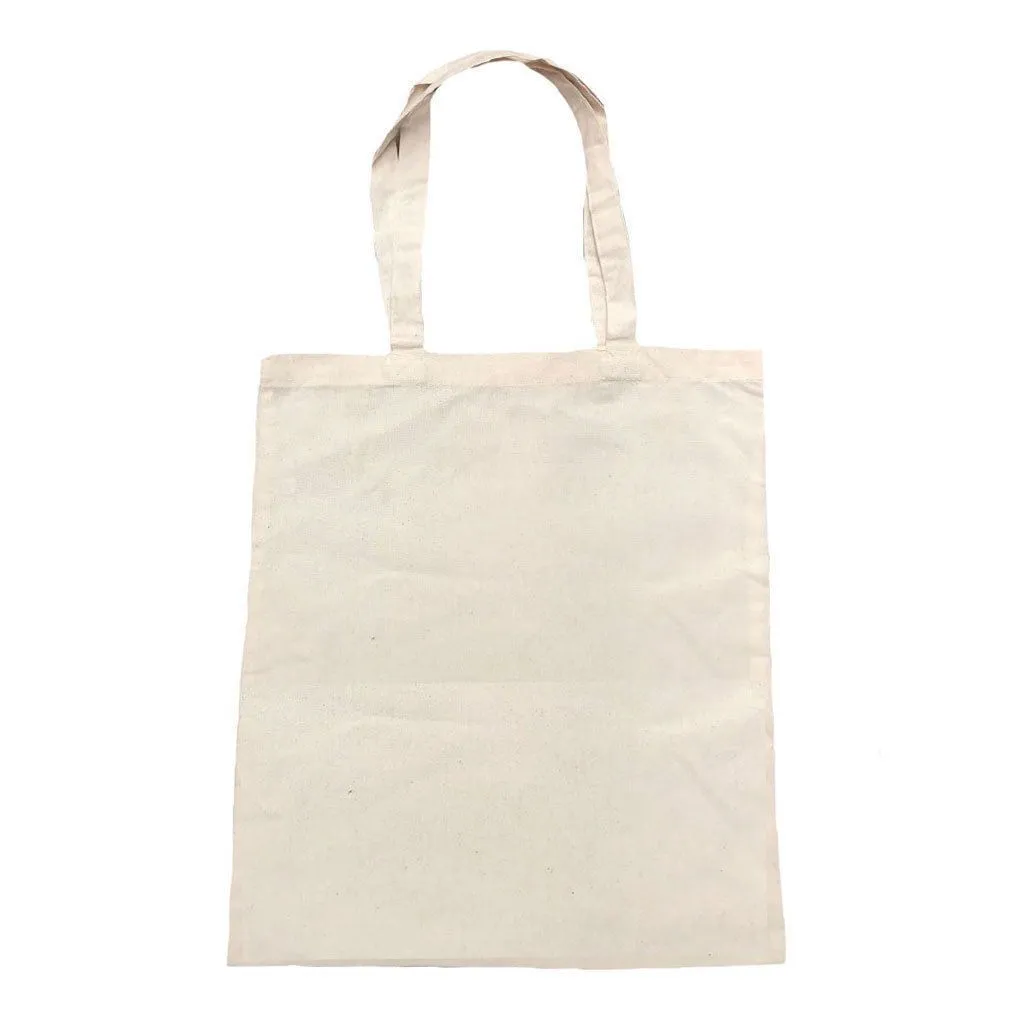 Cotton Plain Reusable Grocery Shopping Tote Bags Natural Eco Friendly 14 X 16inch