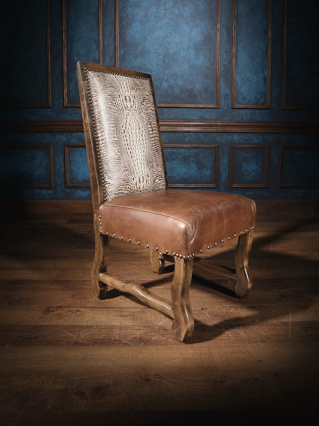 Dark Rider Leather Side Chair