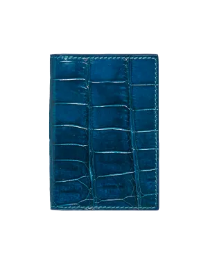 Denim Crocodile Bi-Fold Card Holder