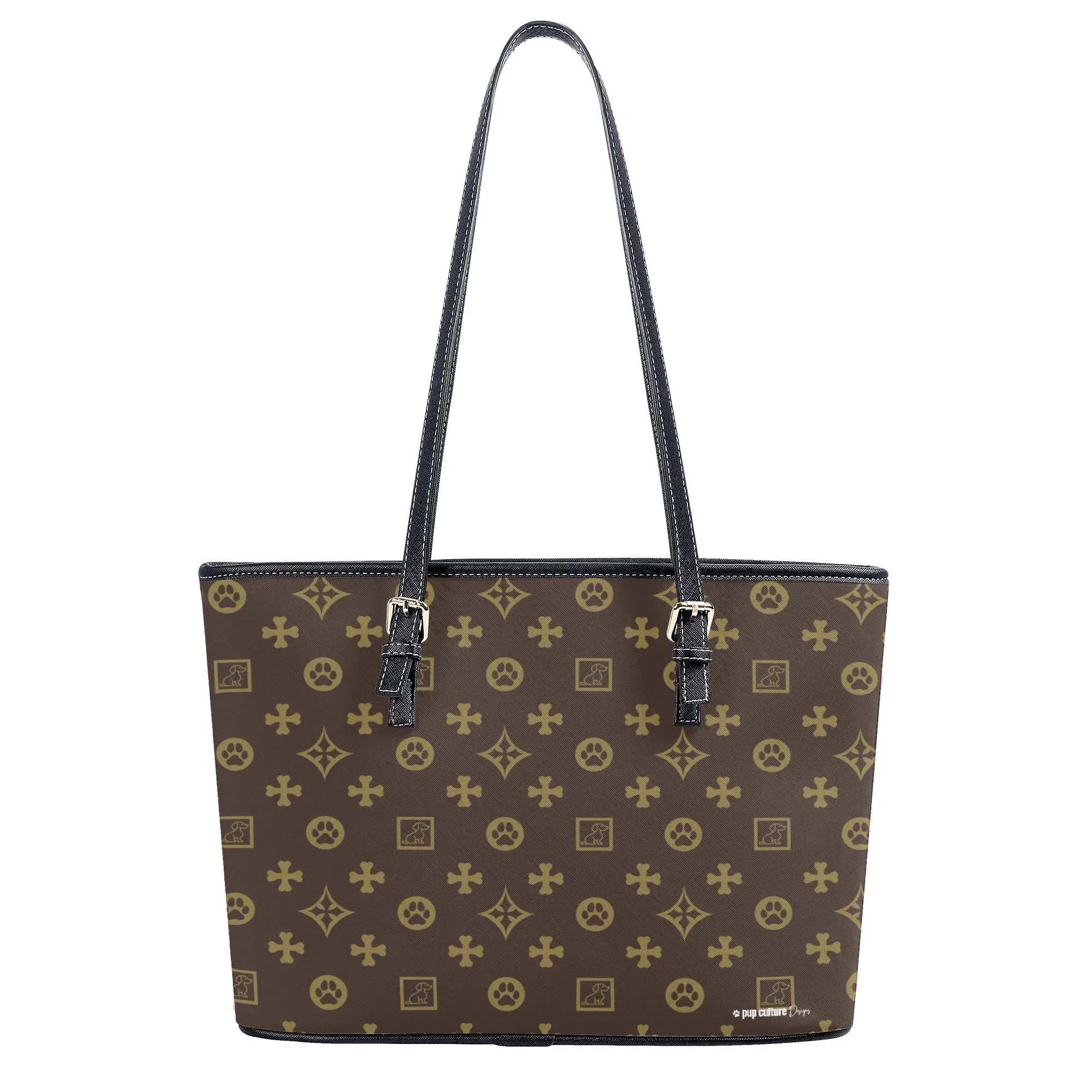 Dog Lover Chocolate Brown Signature Icon Motif Handbag