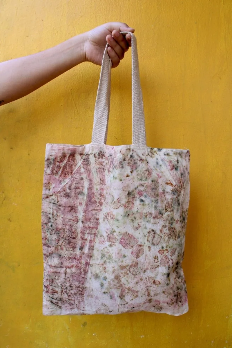 Eco Printed Packaging Bag- Deep Red, Green, White