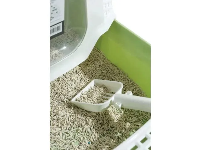 Eco Rattan Cat Litter Box White & Green