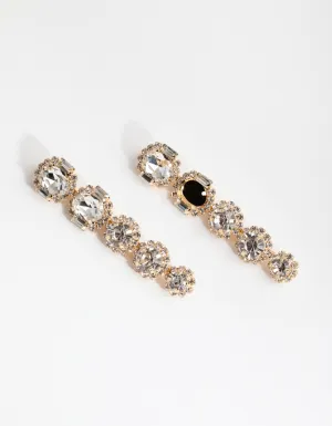 Gold Diamante Surrounded Pack Clips