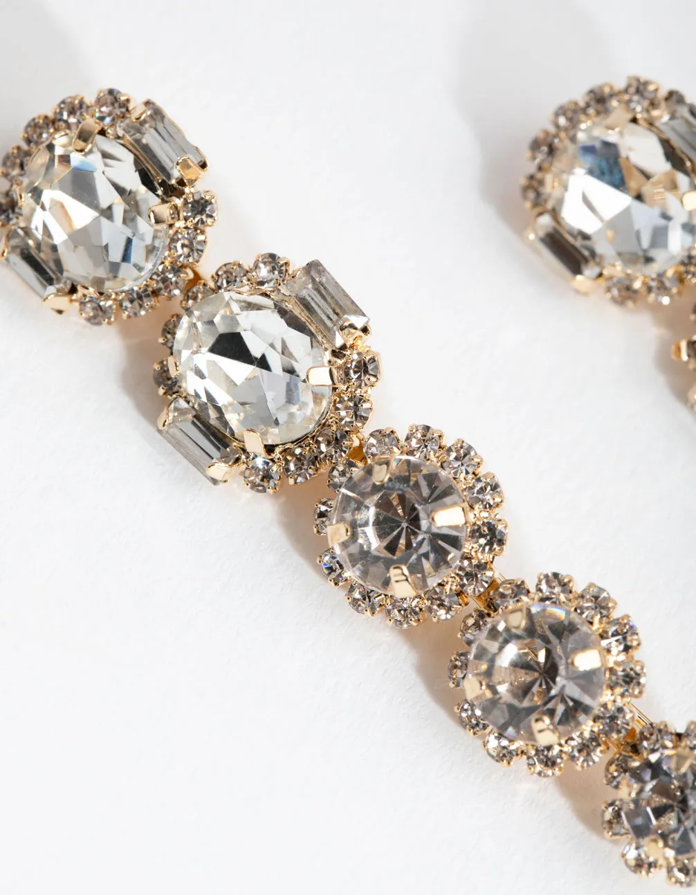 Gold Diamante Surrounded Pack Clips