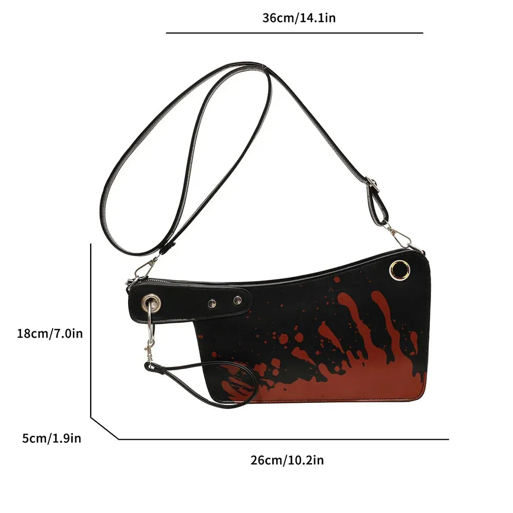 Gothic Halloween Design Knife Shaped Leather PU Clutch Unique Bag