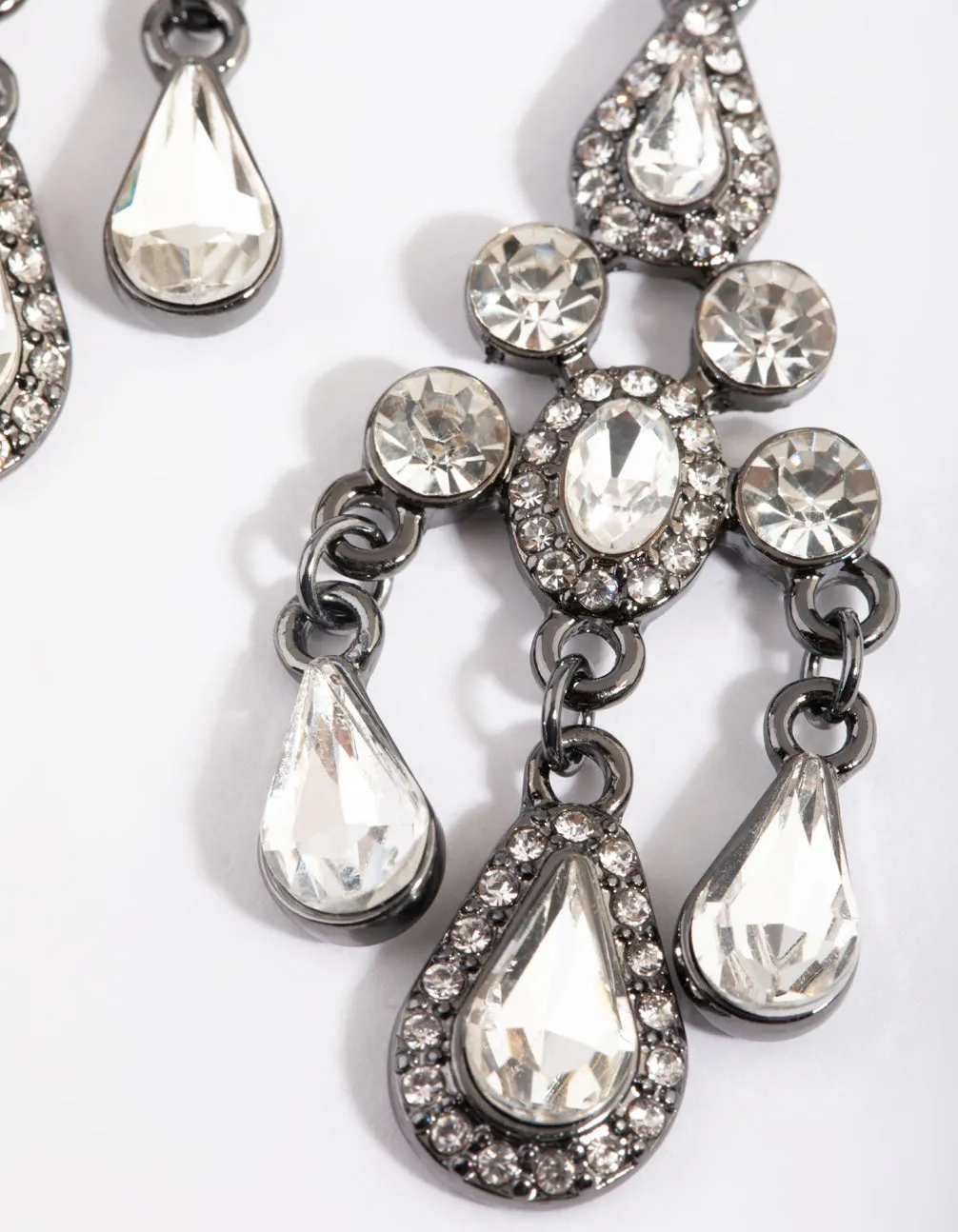 Gunmetal Vintage Chandelier Drop Earrings