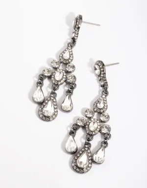 Gunmetal Vintage Chandelier Drop Earrings