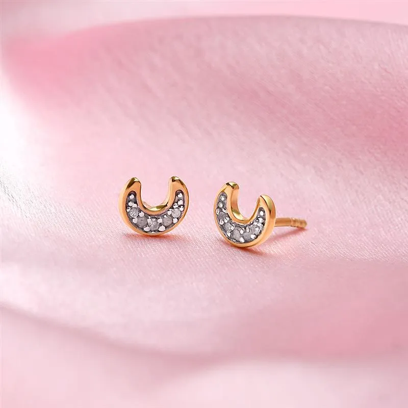 Half Moon Diamond Earrings