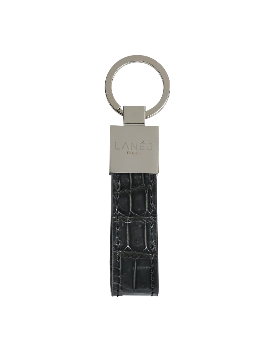 Iron Grey Crocodile Signature Keychain