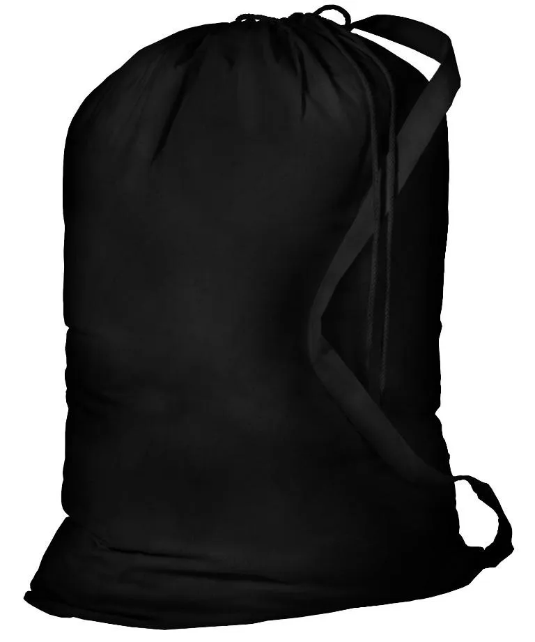 Jumbo Size Cotton Drawstring Laundry Bags Black-Natural