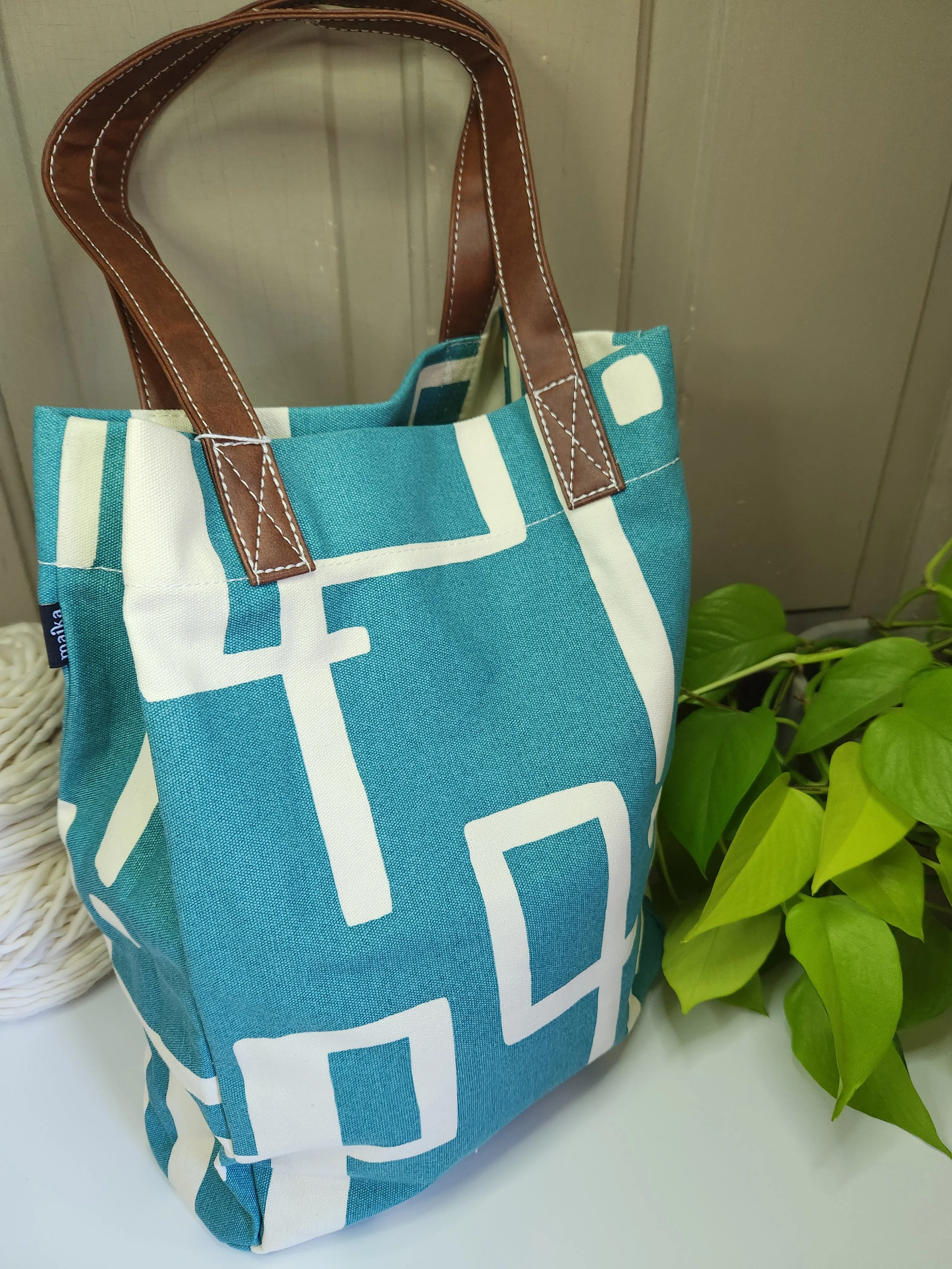 Knitting Project Bag, Market Tote, Malibu