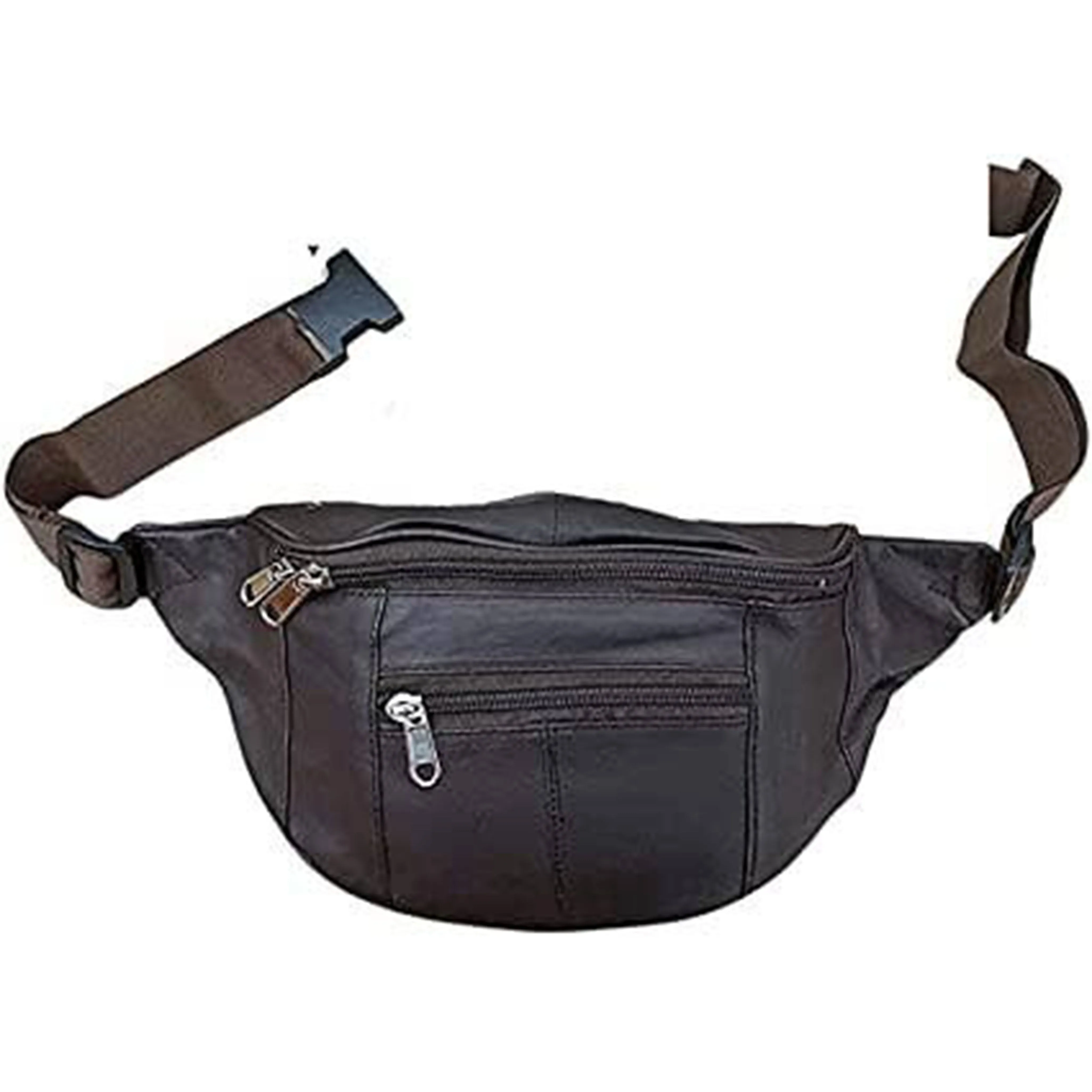 Lawrence Leather Medium Size Crossbody Fanny Pack Brown