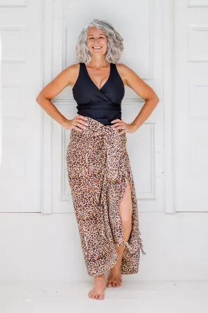 Leopard Print Sarong - Brown Tones