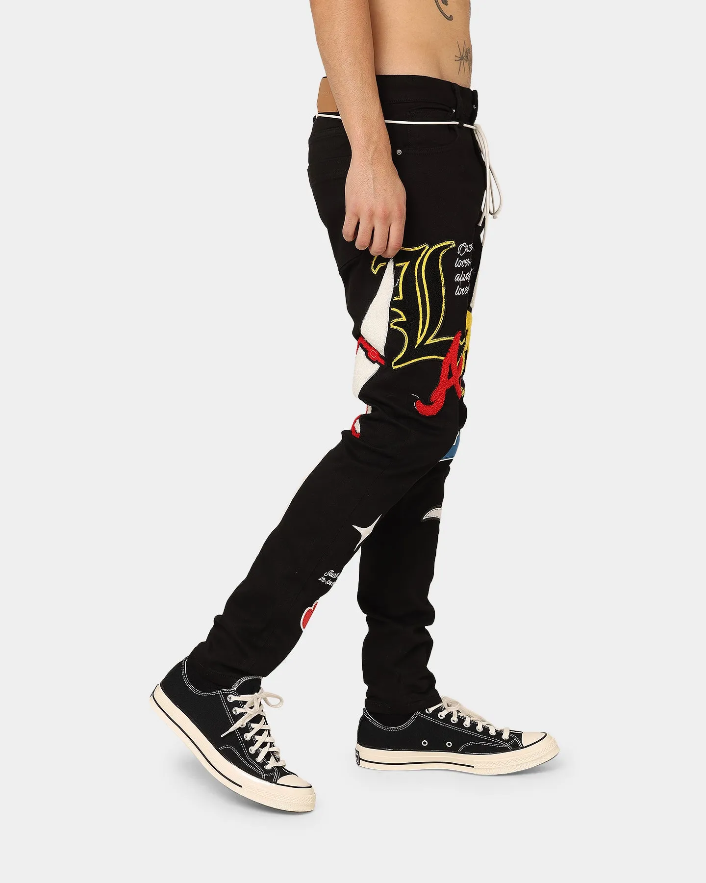 Lifted Anchors Boulevard Puff Print Jeans Black Wash